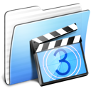 Aqua Stripped Folder Movies icon
